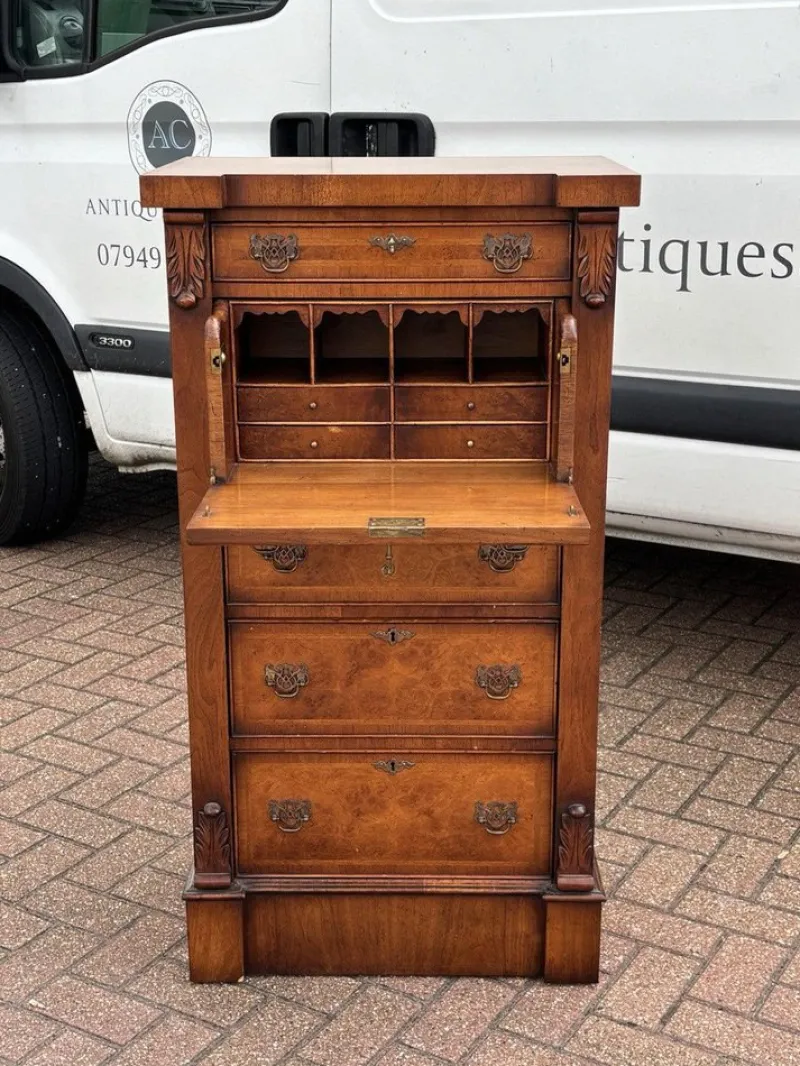 Pamono Walnut Wellington Chest with Secretary> Secretaires