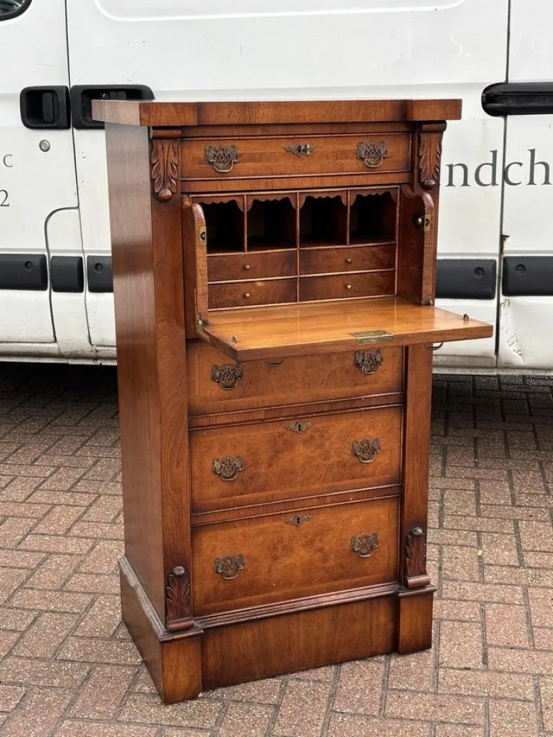 Pamono Walnut Wellington Chest with Secretary> Secretaires