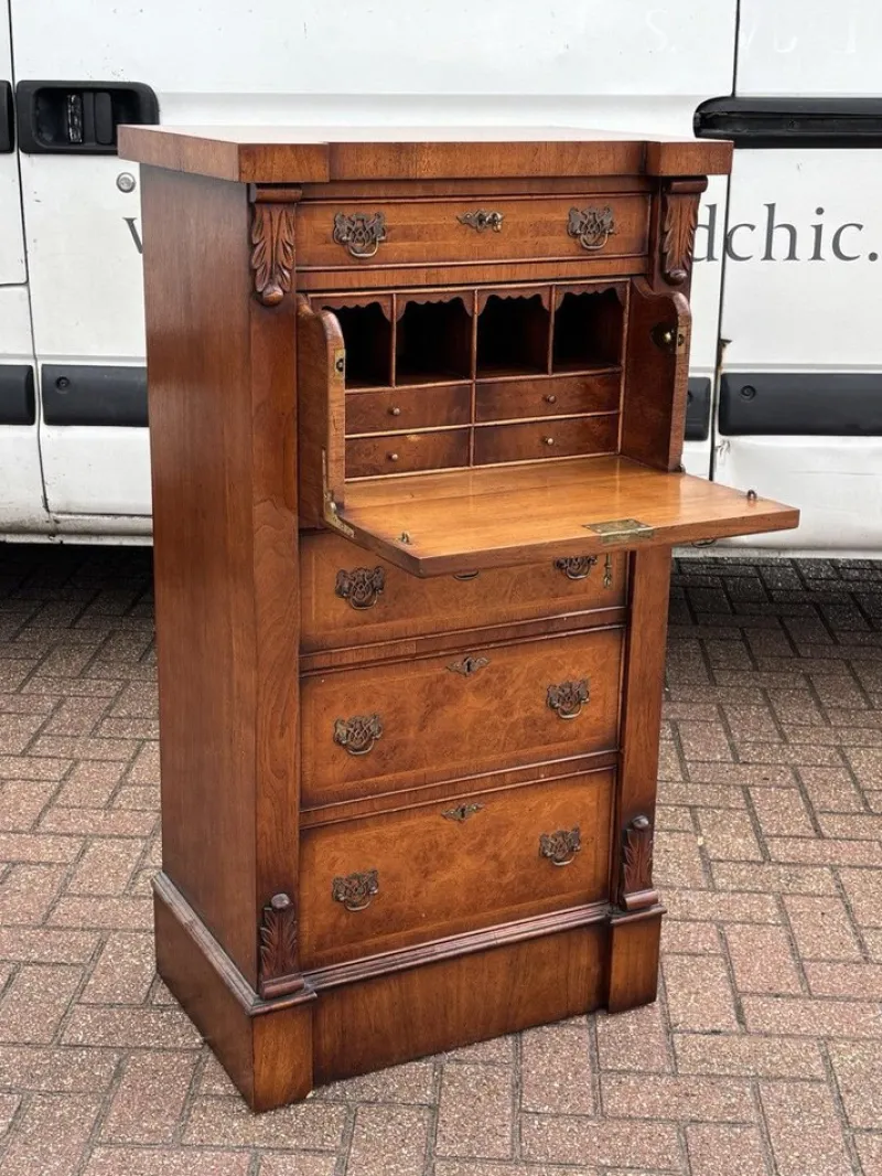 Pamono Walnut Wellington Chest with Secretary> Secretaires