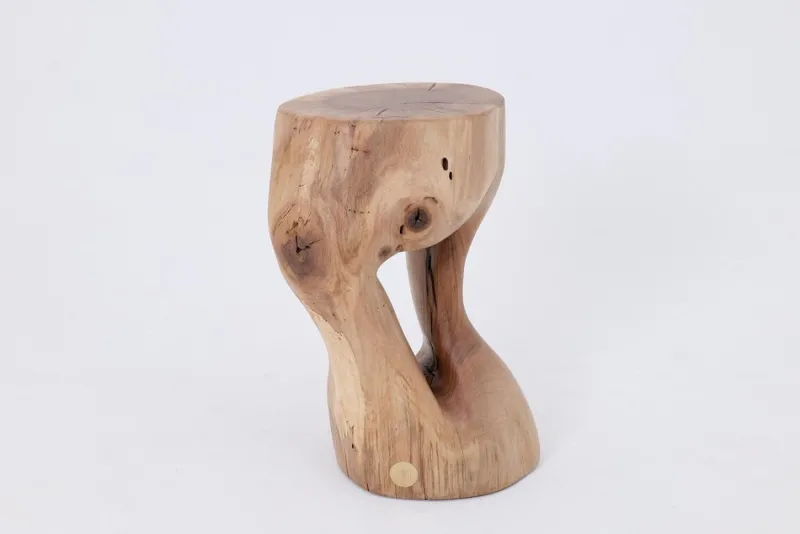 Pamono Walnut Wood Sculptural Side Table by Logniture> Tables|Coffee & Side Tables
