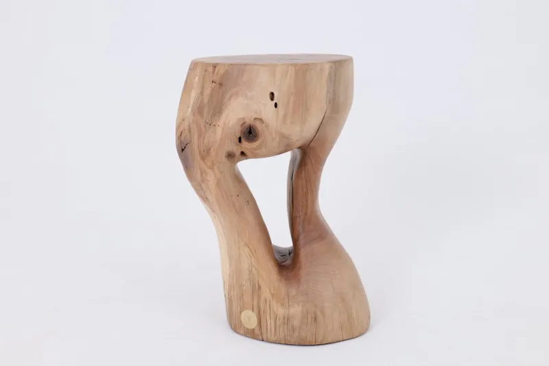 Pamono Walnut Wood Sculptural Side Table by Logniture> Tables|Coffee & Side Tables