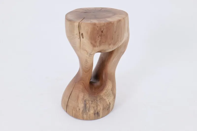 Pamono Walnut Wood Sculptural Side Table by Logniture> Tables|Coffee & Side Tables