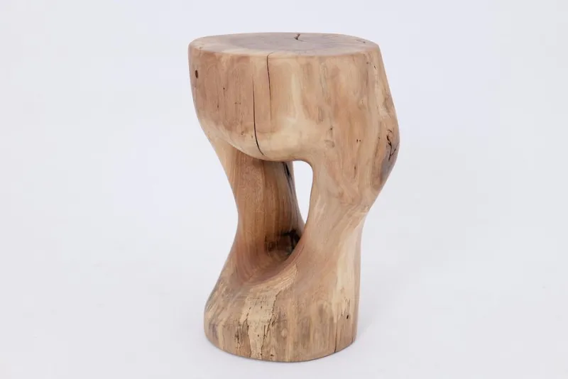Pamono Walnut Wood Sculptural Side Table by Logniture> Tables|Coffee & Side Tables