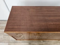 Pamono Walnut-Lined Chest of Drawers with Brass Handles, 1950><noscript><img width=