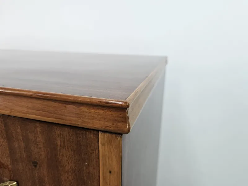 Pamono Walnut-Lined Chest of Drawers with Brass Handles, 1950> Dressers, Commodes & Chests