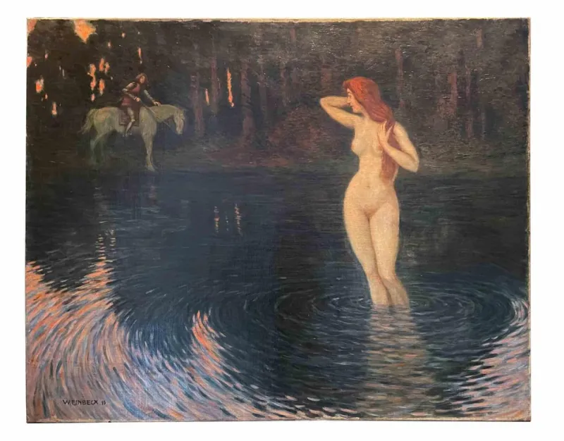 Hot Pamono Walter Einbeck, Nymph, 1915, Oil on Canvas