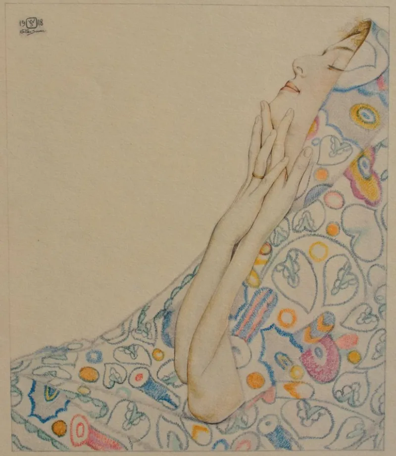 Clearance Pamono Walter Sauer, Dreamer in Blue, Signed Engraving