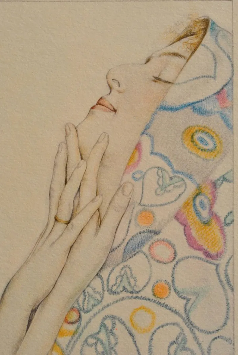 Clearance Pamono Walter Sauer, Dreamer in Blue, Signed Engraving