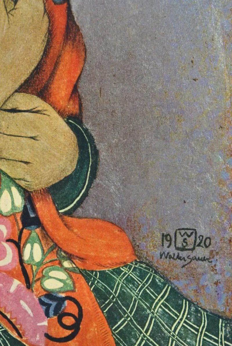 Pamono Walter Sauer, Little Girl with a Headscarf, Signed Engraving> Prints & Multiples