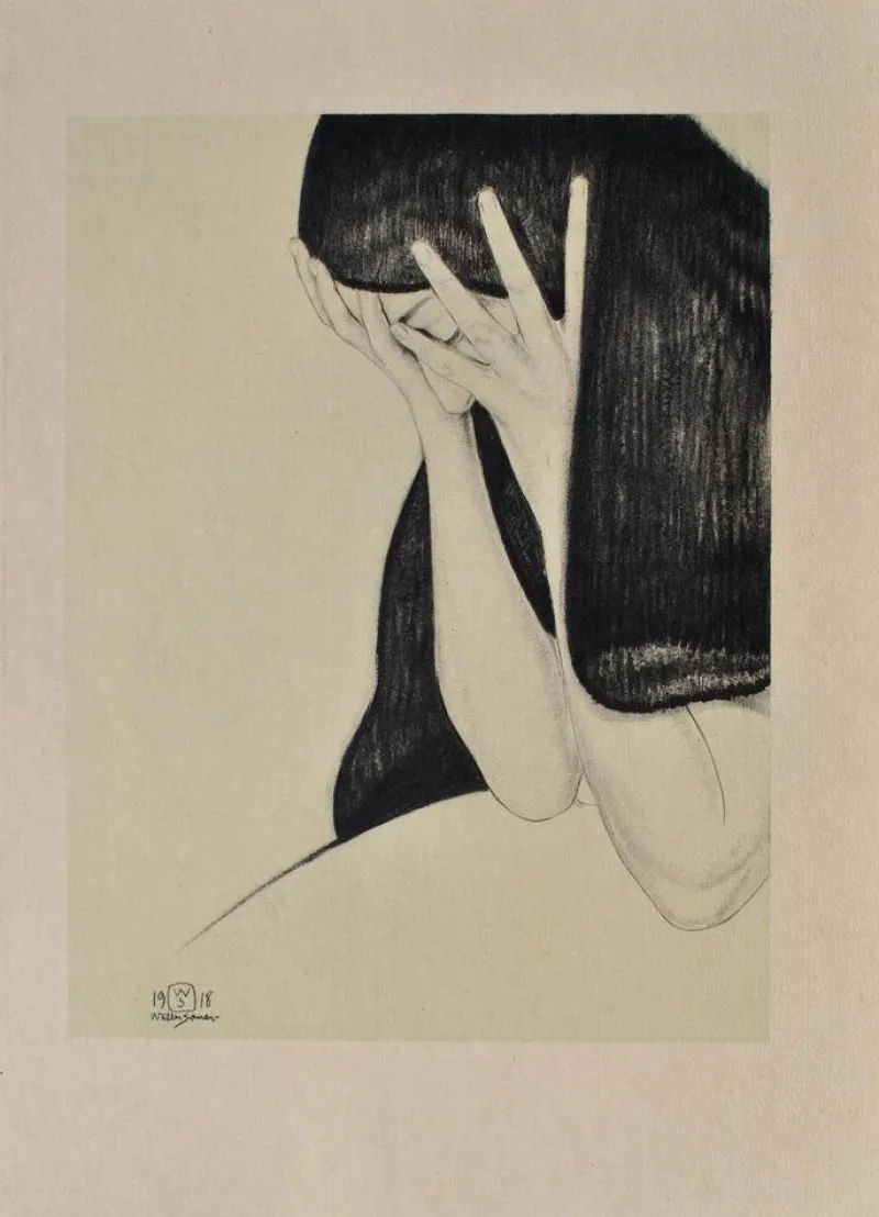 Hot Pamono Walter Sauer, No Need to Regret, Signed Engraving