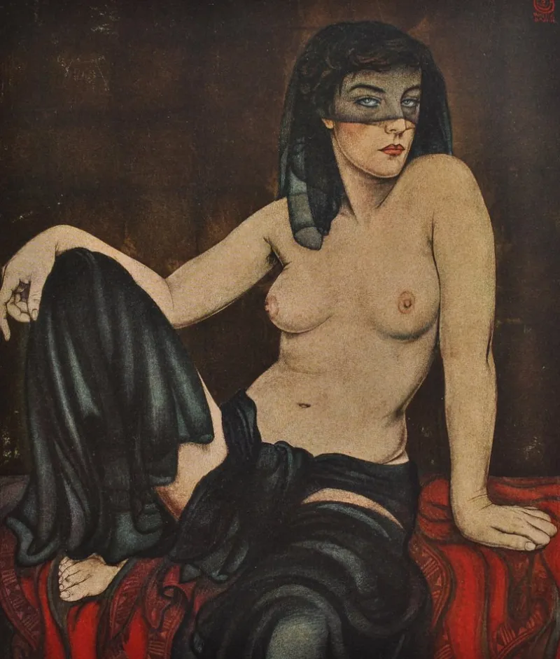 Discount Pamono Walter Sauer, Nude with Veil, Signed Engraving