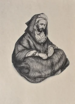 Pamono Walter Sauer, Seated Arab Man, Engraving> Prints & Multiples