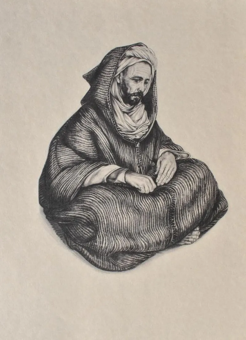 Pamono Walter Sauer, Seated Arab Man, Engraving> Prints & Multiples