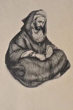 Pamono Walter Sauer, Seated Arab Man, Engraving> Prints & Multiples