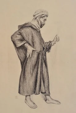 Outlet Pamono Walter Sauer, The Desert Traveler, Signed Engraving