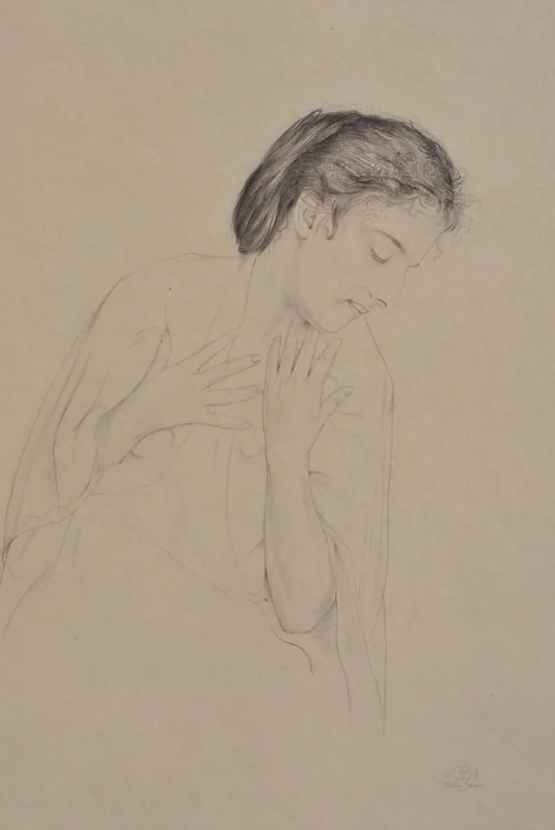 Pamono Walter Sauer, Woman in Profile, Signed Engraving> Prints & Multiples