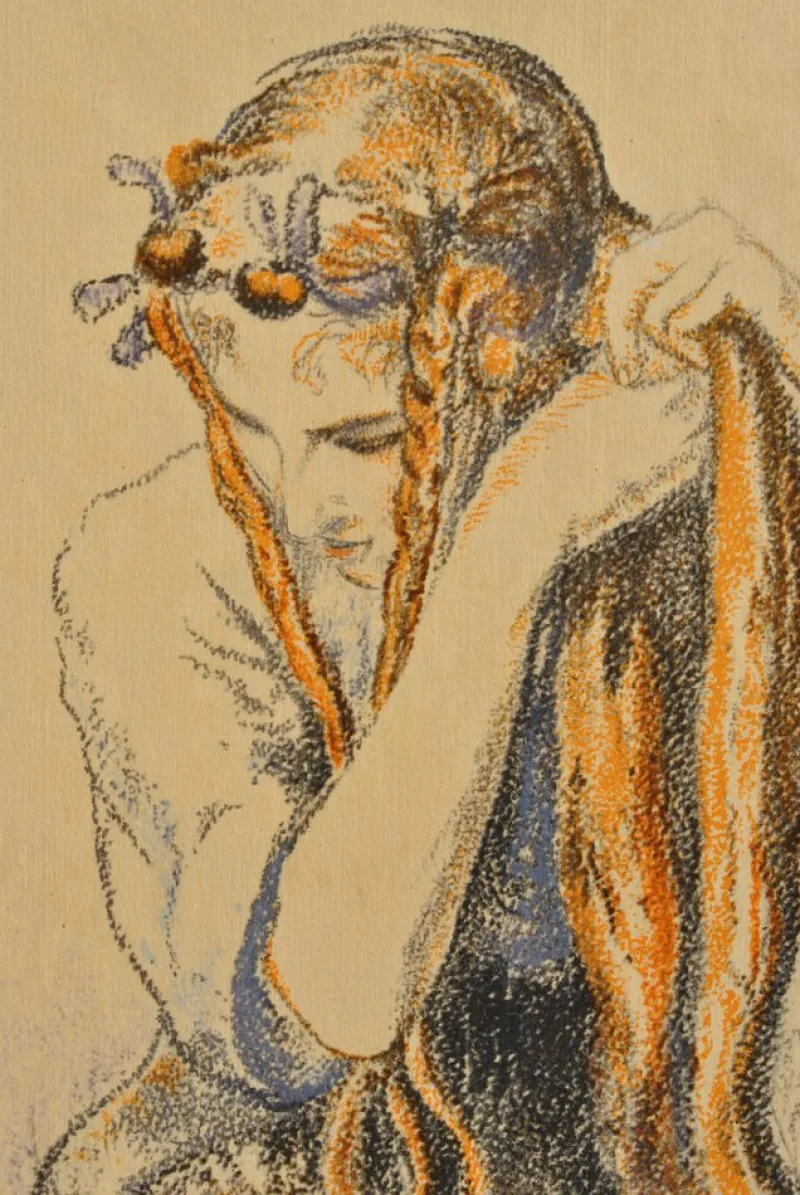 Pamono Walter Sauer, Young Girl with Braids, Signed Engraving> Prints & Multiples
