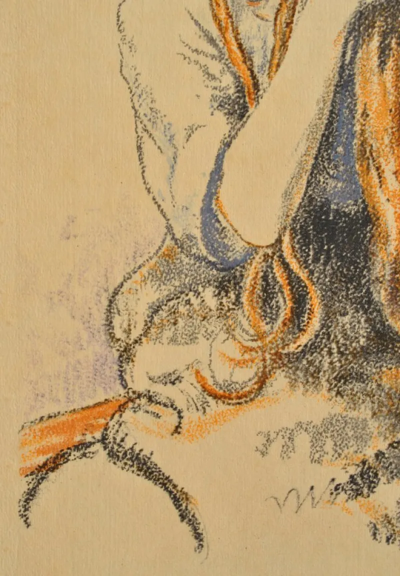 Pamono Walter Sauer, Young Girl with Braids, Signed Engraving> Prints & Multiples
