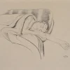 Pamono Walter Sauer, Young Woman Sleeping, Signed Engraving> Prints & Multiples