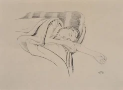 Pamono Walter Sauer, Young Woman Sleeping, Signed Engraving> Prints & Multiples