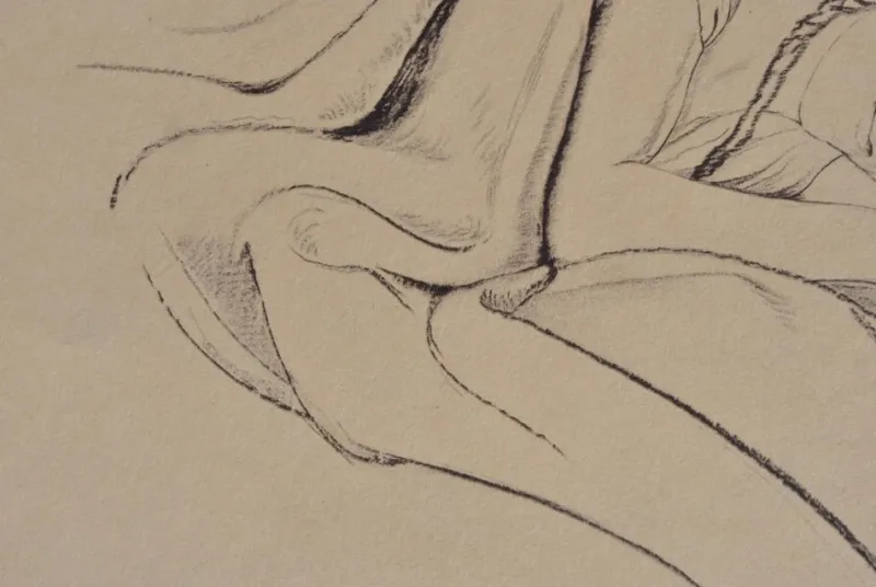 Pamono Walter Sauer, Young Woman Sleeping, Signed Engraving> Prints & Multiples