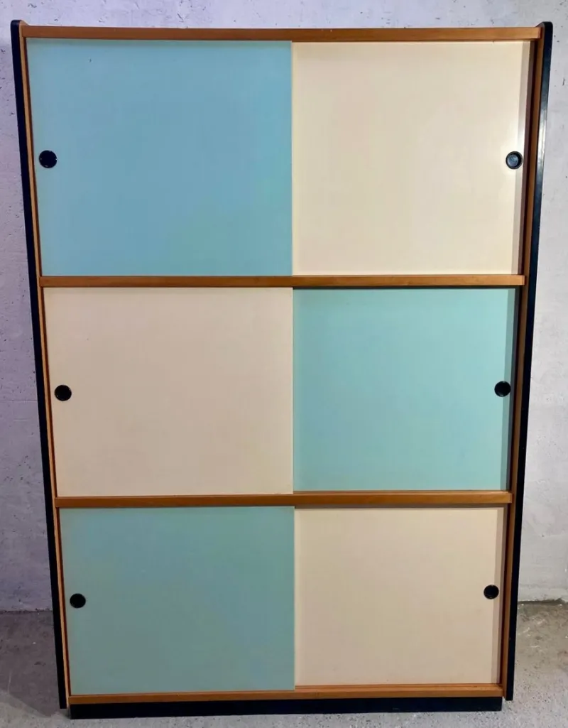 Pamono Wardrobe with Sliding Doors, 1970s> Cabinets & Wardrobes