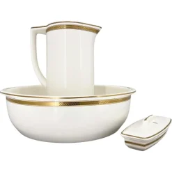 Best Pamono Wash Bowl and Pitcher Set from Villeroy & Boch, 1890s, Set of 3