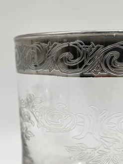 Pamono Water or Whiskey Glasses in Murano Glass with Medici Decor and Platinum Edge, Italy, Set of 5><noscript><img width=