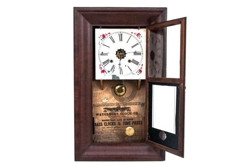 Hot Pamono Waterbury Wall Clock, USA, Mid 19th Century