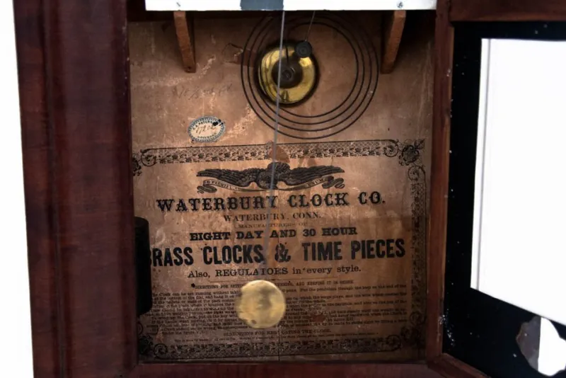 Hot Pamono Waterbury Wall Clock, USA, Mid 19th Century