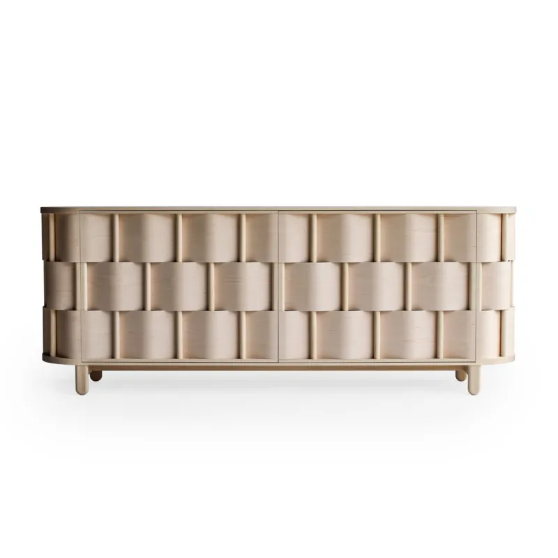 Pamono Weave Double Sided Credenza in Birch Wood by Dahlén Lukas