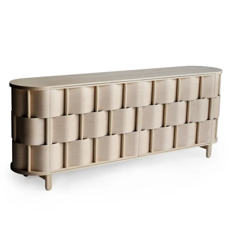 Pamono Weave Double Sided Credenza in Birch Wood by Dahlén Lukas