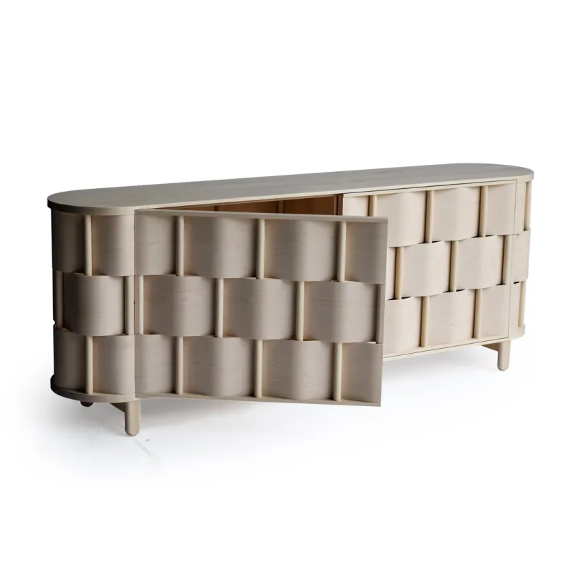 Pamono Weave Double Sided Credenza in Birch Wood by Dahlén Lukas