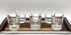 Pamono Whisky Set with Serving Tray from Val Saint Lambert, 1957, Set of 8