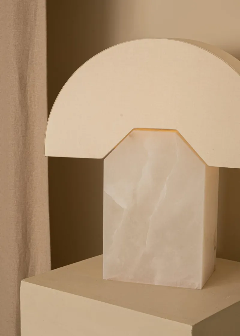 Pamono White Alabaster Edna Table Lamp by Simone & Marcel> Table Lamps