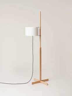 Pamono White and Beech Wood TMM Floor Lamp by Miguel Milá> Floor Lamps