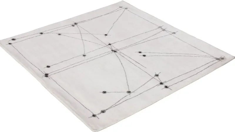 Pamono White and Black Square Rug Pattern from R&K Principal Jahanshah Nazmiyal