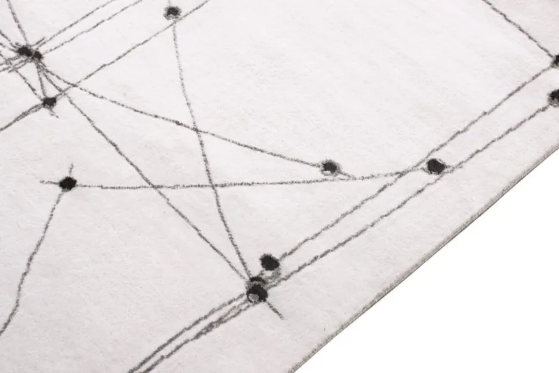 Pamono White and Black Square Rug Pattern from R&K Principal Jahanshah Nazmiyal