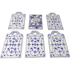 Clearance Pamono White and Blue Porcelain Breakfast Boards, Germany, 1930s, Set of 6