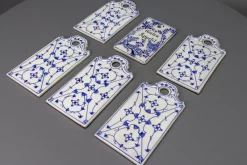 Clearance Pamono White and Blue Porcelain Breakfast Boards, Germany, 1930s, Set of 6