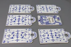 Clearance Pamono White and Blue Porcelain Breakfast Boards, Germany, 1930s, Set of 6