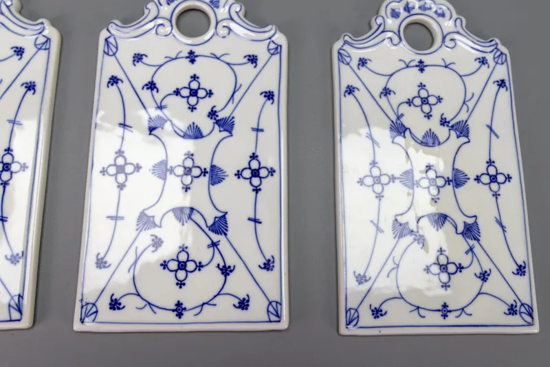 Clearance Pamono White and Blue Porcelain Breakfast Boards, Germany, 1930s, Set of 6