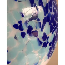 Pamono White and Blue Spots Sphere Pendant Light in Murano Glass by Simoeng><noscript><img width=