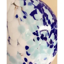 Pamono White and Blue Spots Sphere Pendant Light in Murano Glass by Simoeng><noscript><img width=