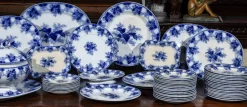 Pamono White and Blue Table Service, Set of 40><noscript><img width=