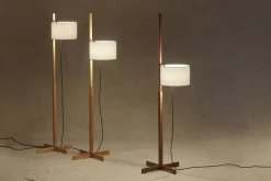 Pamono White and Cherry Wood TMM Floor Lamp by Miguel Milá><noscript><img width=