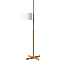 Pamono White and Oak TMM Floor Lamp by Miguel Milá> Floor Lamps