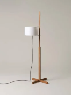 Pamono White and Oak TMM Floor Lamp by Miguel Milá> Floor Lamps