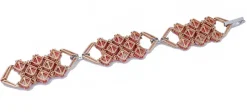 Clearance Pamono White and Rose Gold Bracelet with Coral and Diamonds