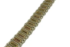 Pamono White and Rose Gold Link Bracelet with White Diamonds and Rubies><noscript><img width=